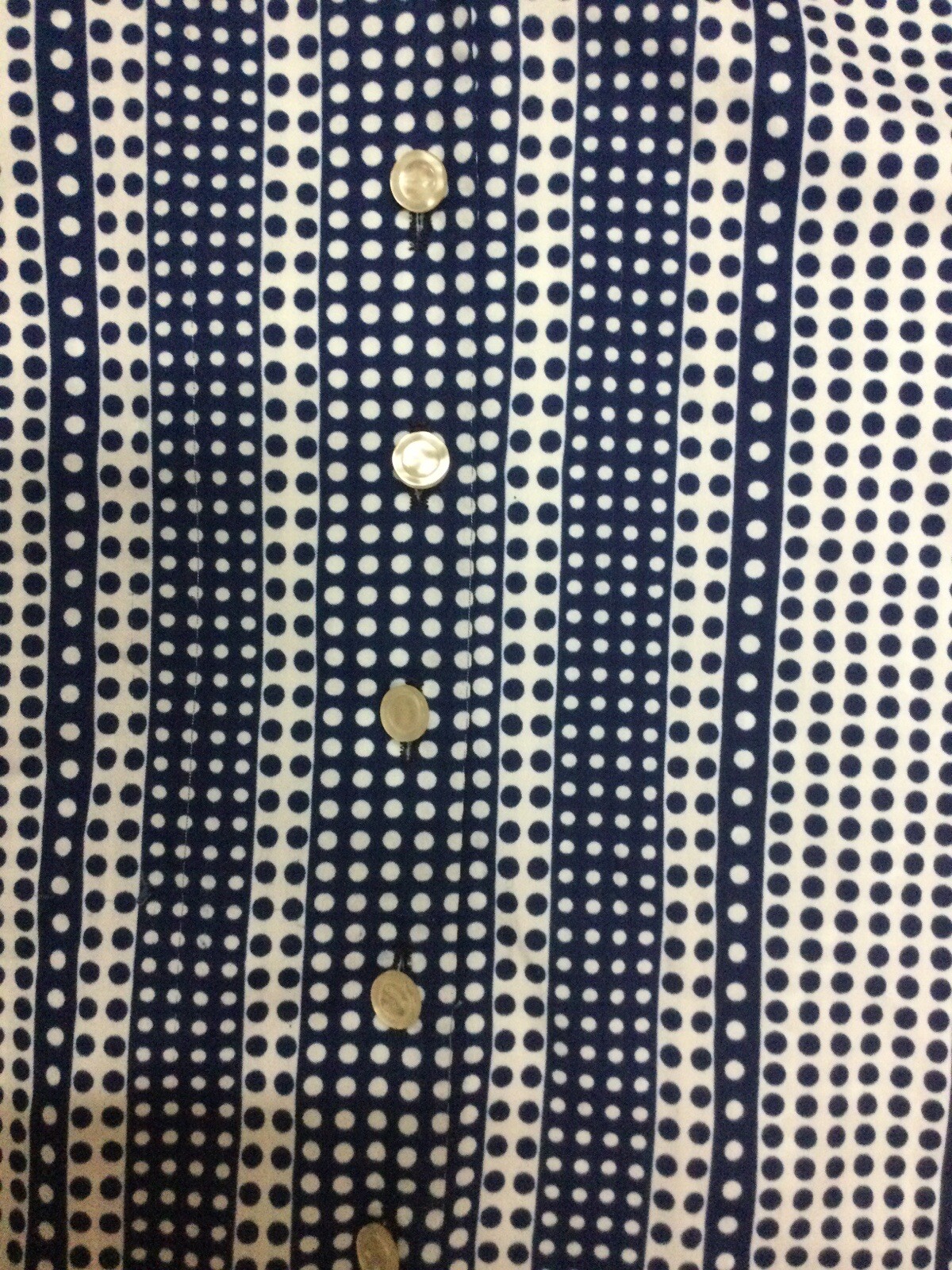 VINTAGE DRESS DAVID CRYSTAL NAVY AND WHITE POLKA DOTS DOUBLE CUFF SLEEVE LACE