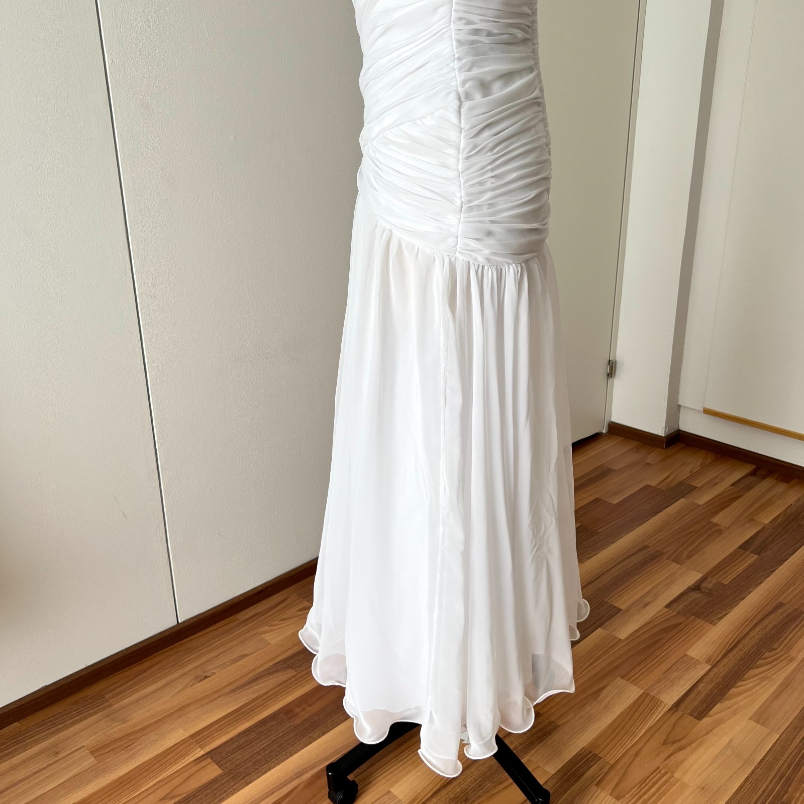 1980s JOHN CHARLES Minimalist Wedding Dress Drop Waist Bridal Fairytale Romantic