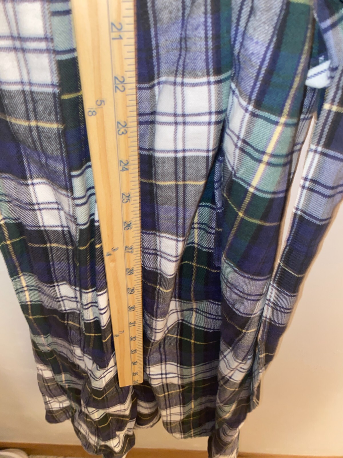 Vintage 80s L.L. Bean Women’s sz S Tartan Plaid Lightweight Flannel Belted Robe