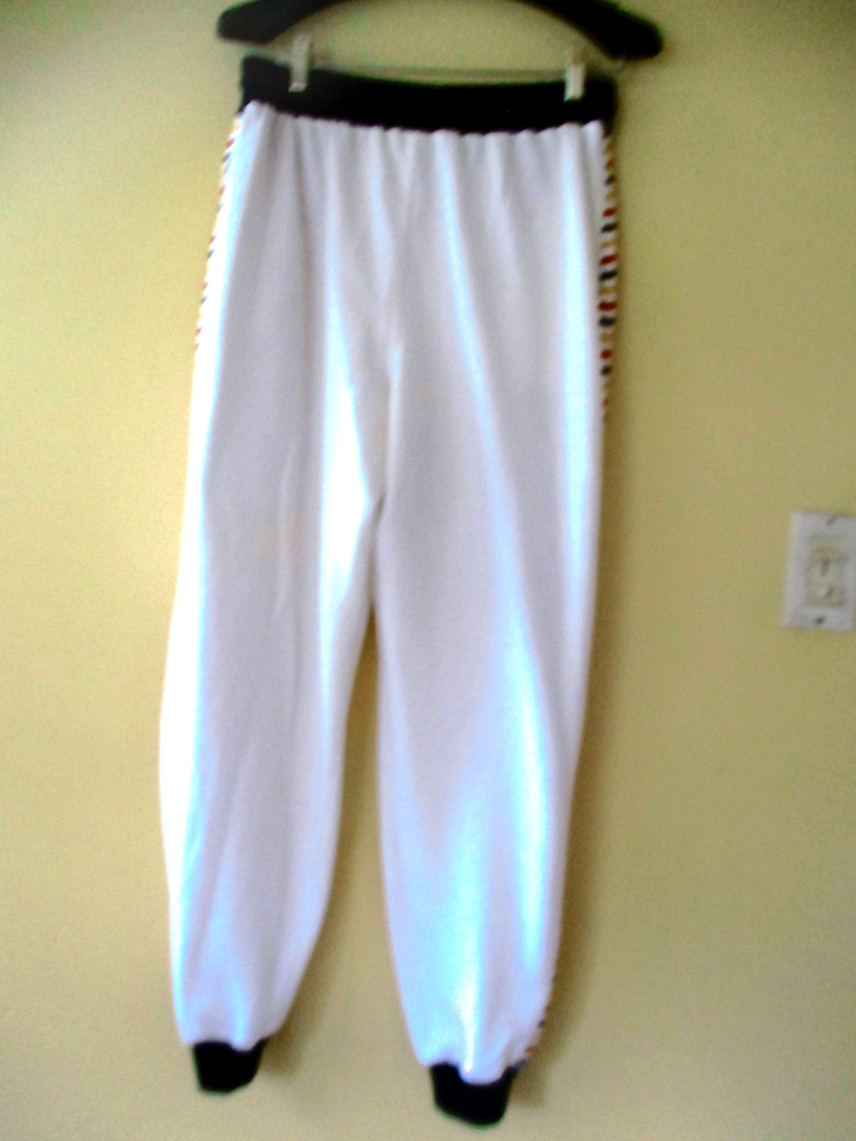MONDI SPORTS J OGGER PANTS WHITE MULTICOLOR COTTON BLND SIZE 42 EU VINTAGE