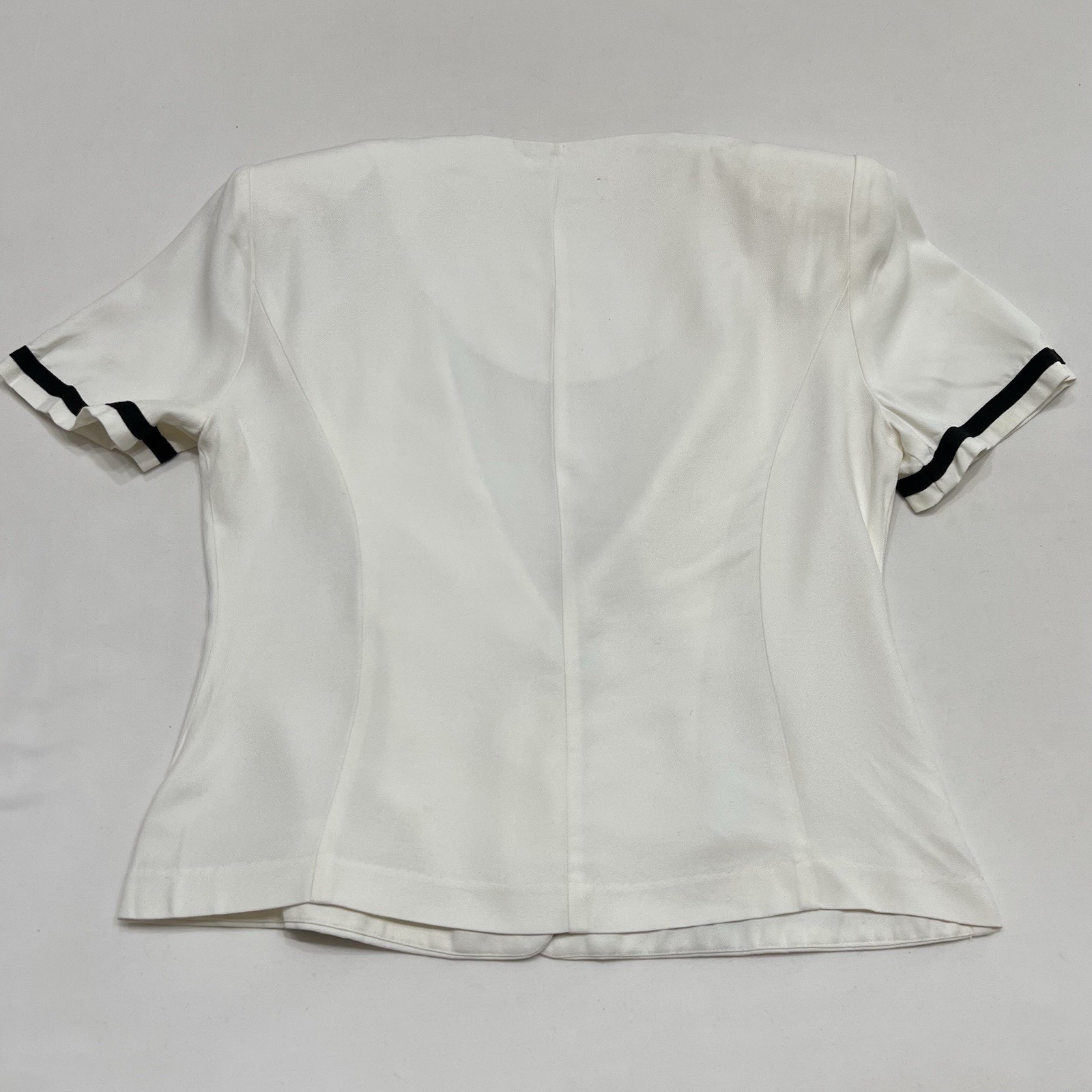 Vintage 90s Nautical Style One Button Blazer Jacket Short Sleeve Size Small