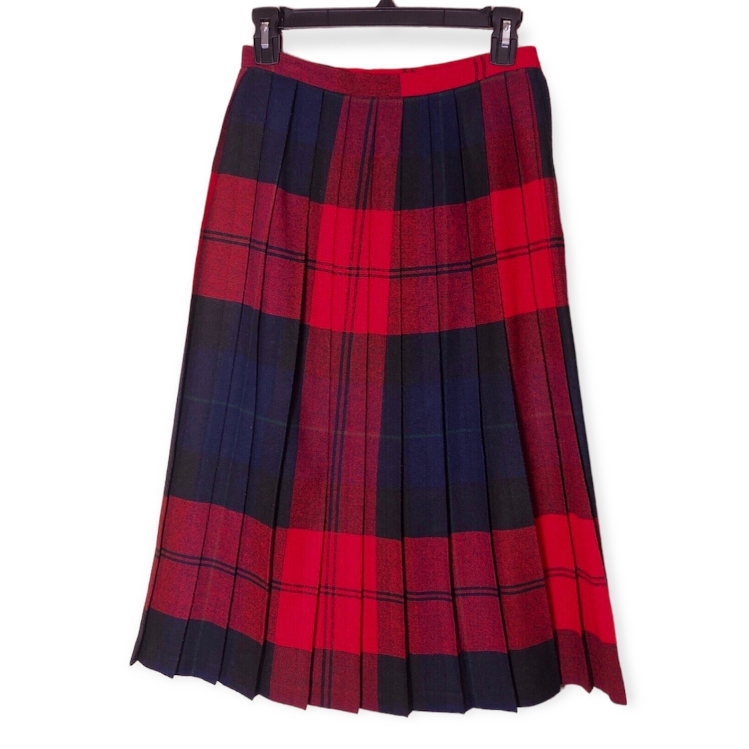 Briggs Womens Wool Skirt Size 10 Vintage Classic Plaid Modest Retro Academia