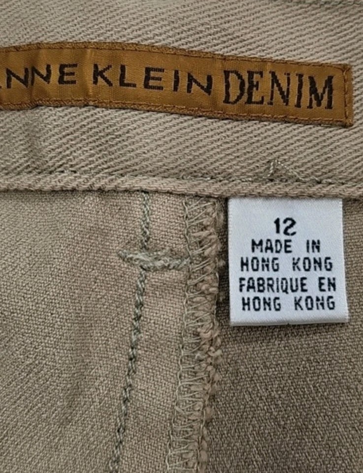 90s Vtg Anne Klein Riding Tan Chinos W/ Leather Knee Patches Sz 12