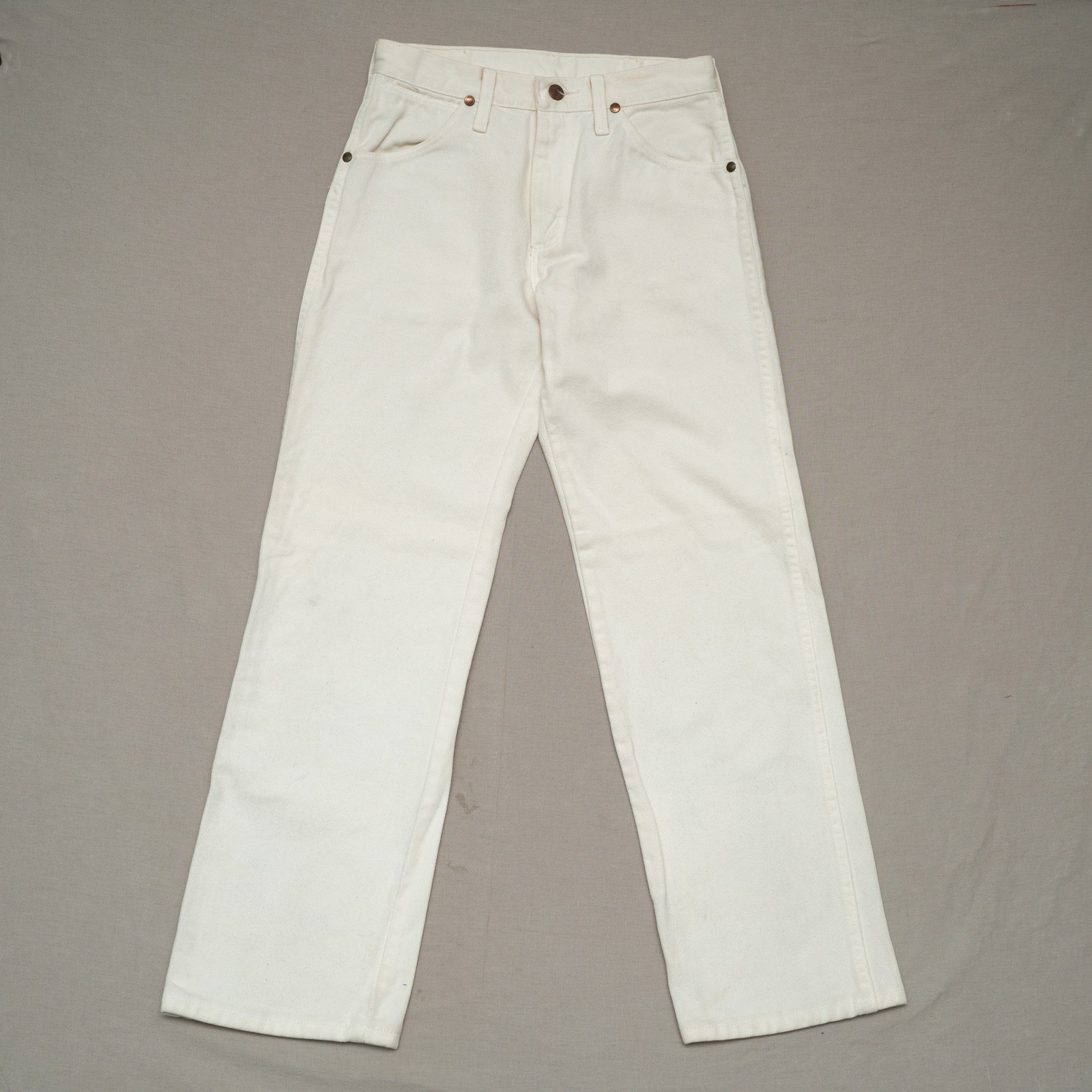 Vintage Wrangler 13MWZWI White USA Made Straight Leg Denim Jeans 27×28.5