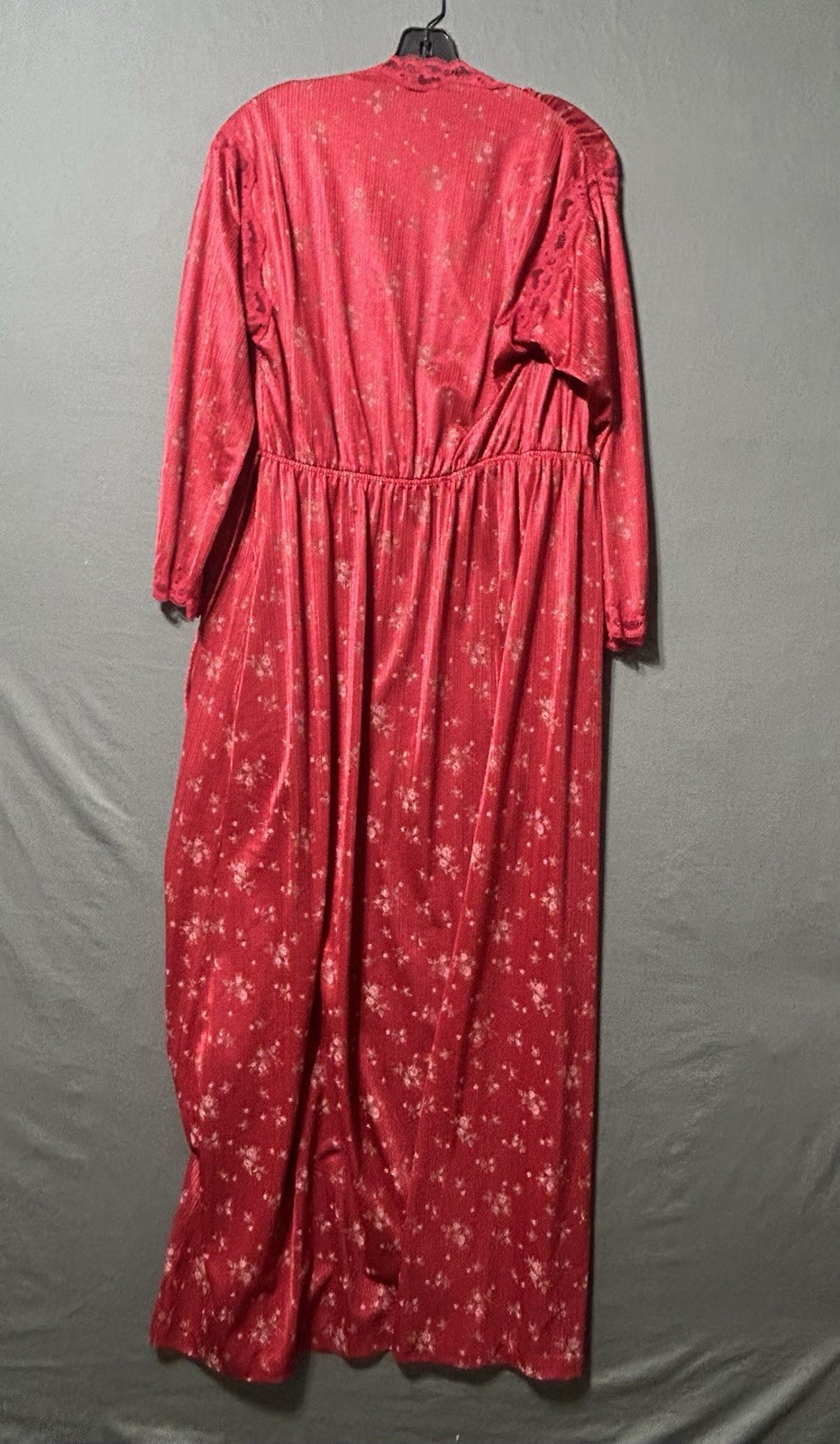 Tom Bezudo Barad&Co Peignoir Set Nightgown And Robe Small Dark Red Floral Print