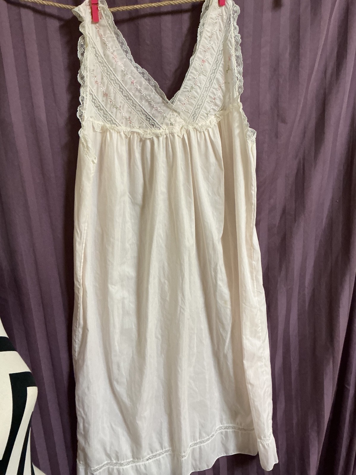 VINTAGE COLONY CLUB COTTON COTTAGE CORE NIGHT GOWN US PAT OFF SZ. S