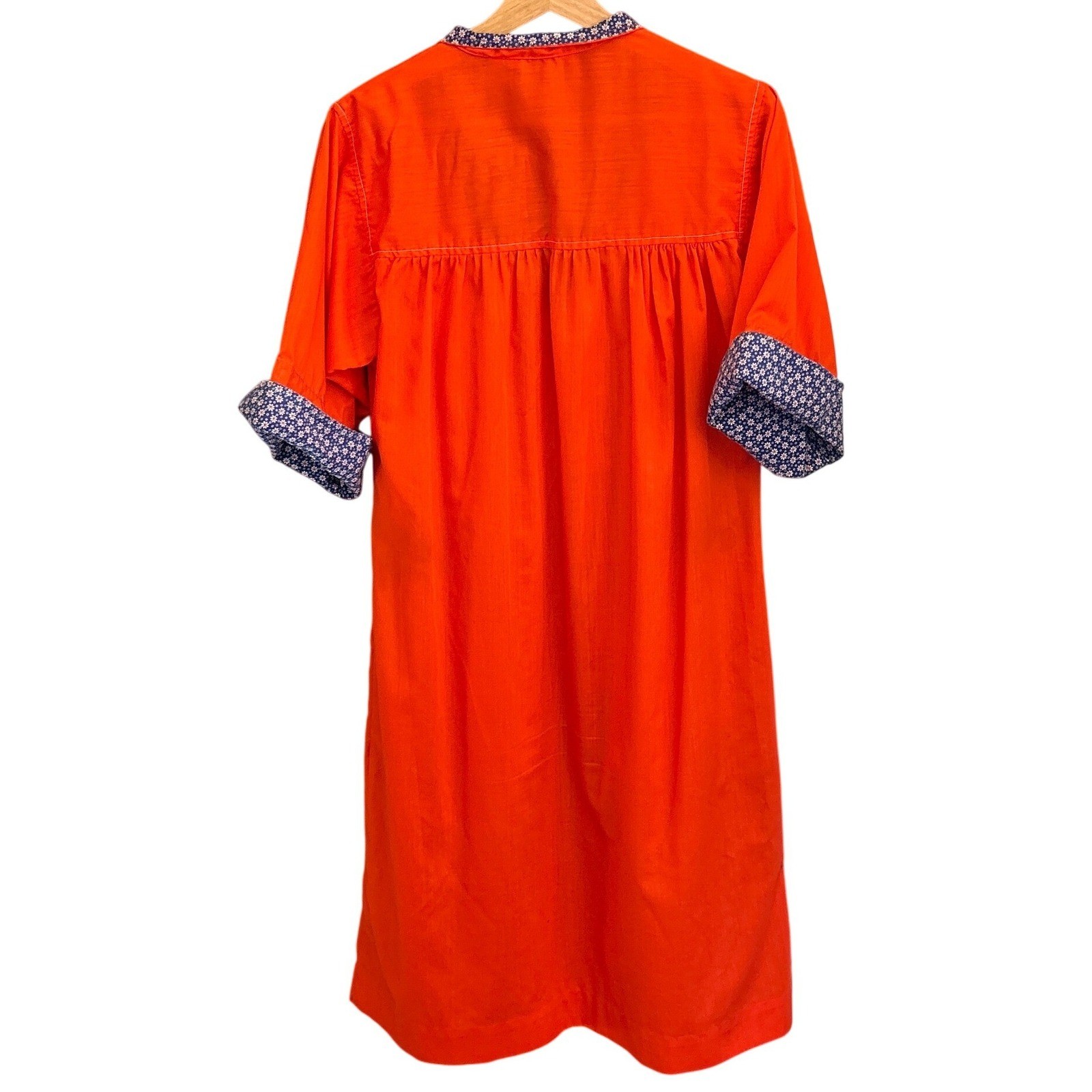 Vintage 70s Models Coat House Dress Zip Front Orange Grannycore Retro Loungewear