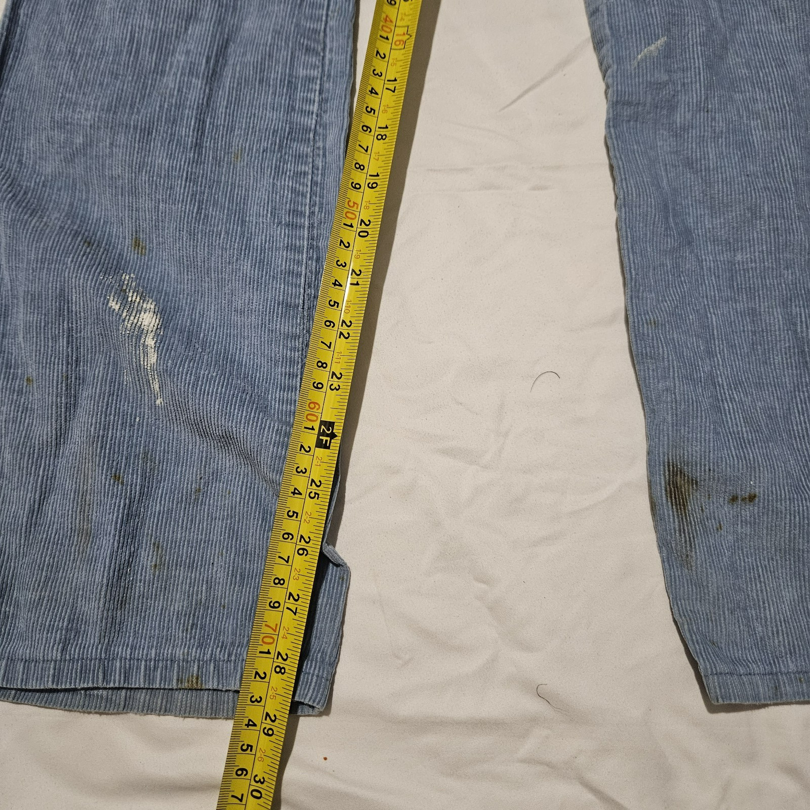 Vintage 1970s Dickies Curduroy Blue Work Pants Size Waist 26 By 29 Inches