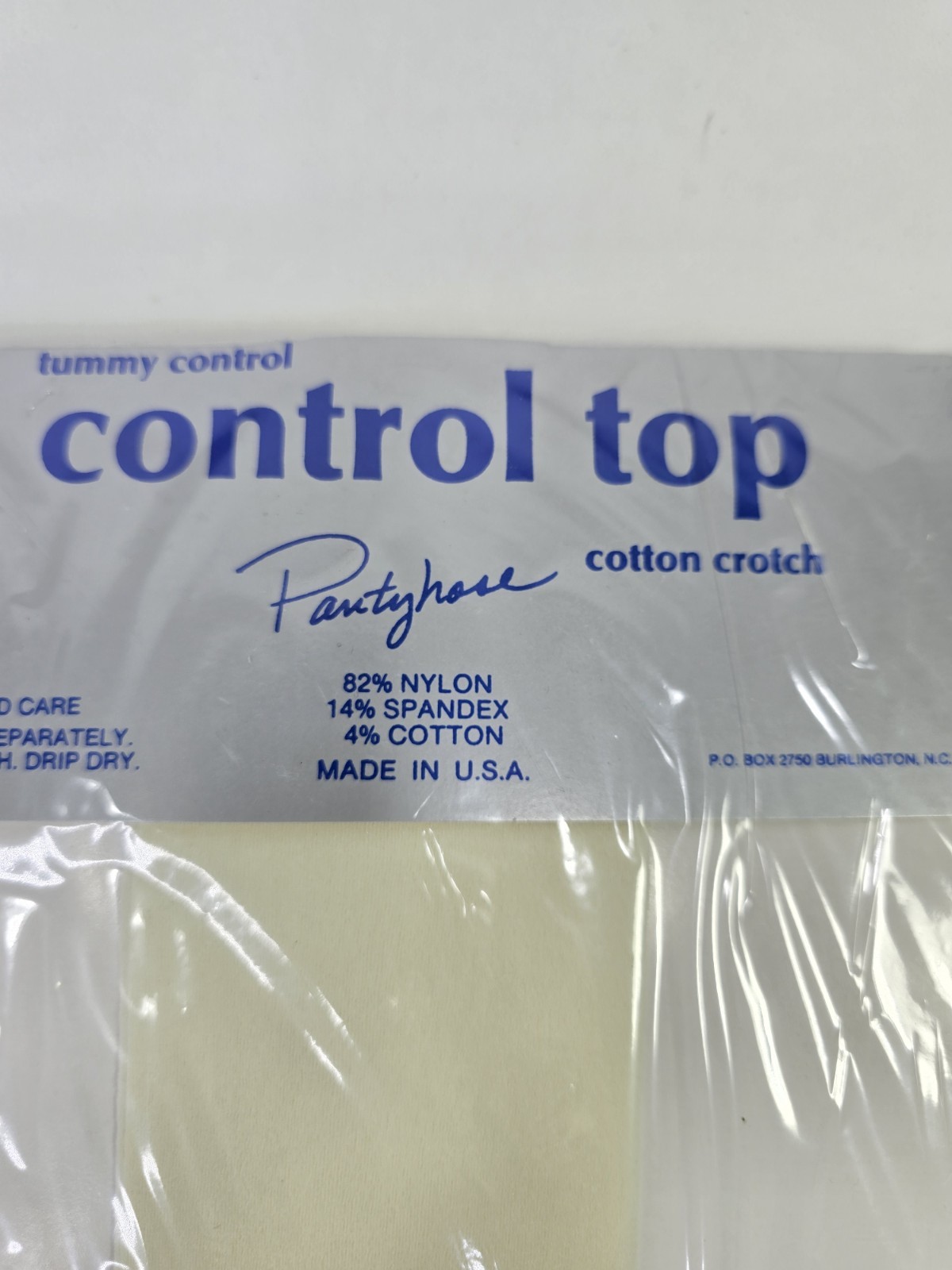 Vtg Control Top Pantyhose Medium Tall Off White Cotton Crotch Tummy Control Lot