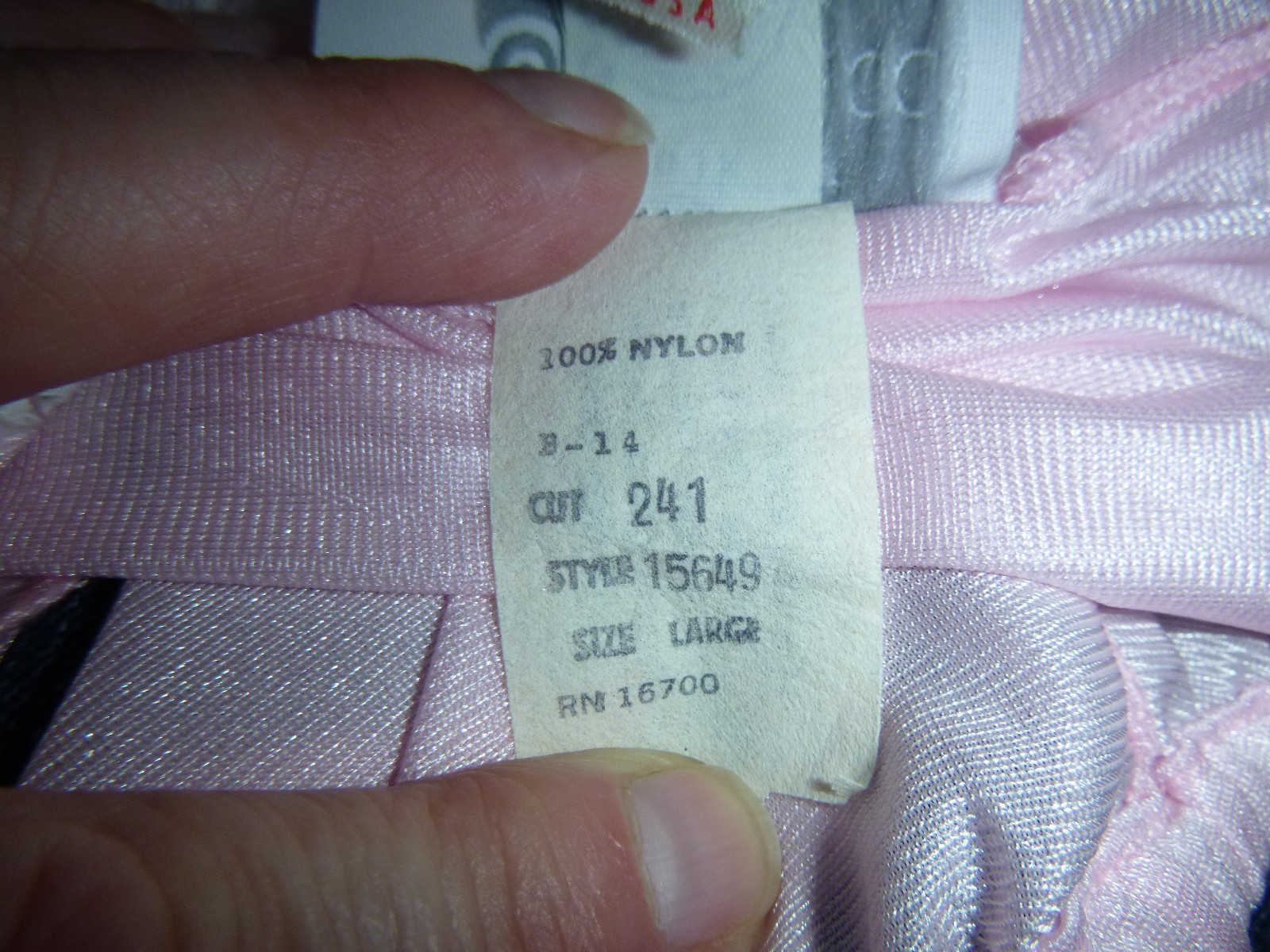 Vtg Tom Bezduda for Barad & Co pnk Nylon & Lace Short Nightgown Union Made Sz L
