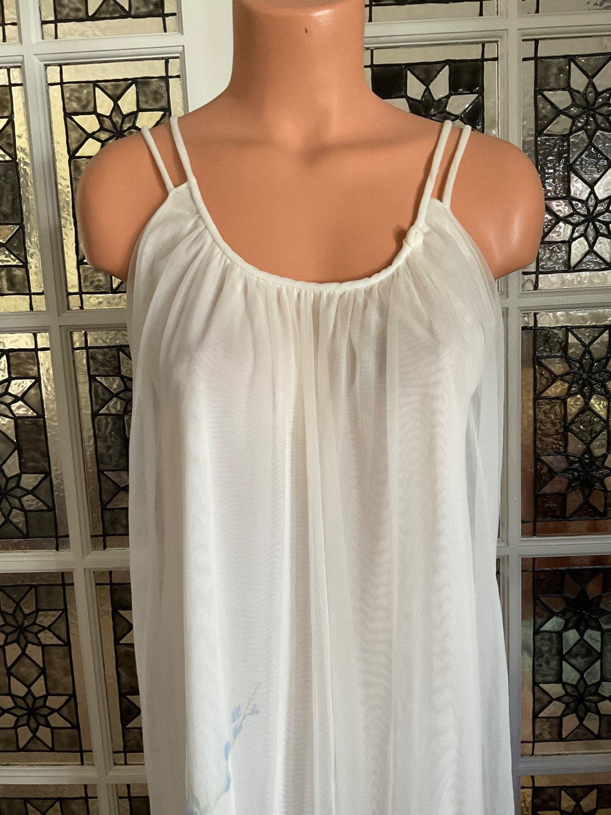 Vtg. Intime Peignoir Nightgown & Robe Set 4 layers Chiffon Fairycore Romantic M