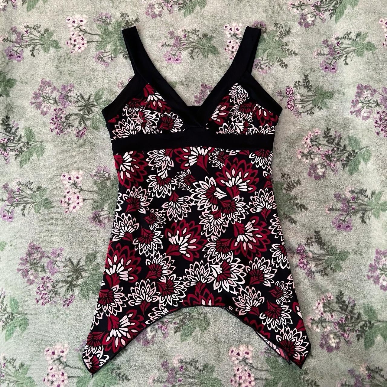 Vintage Y2K 90s IZ Byer California Floral Fairy Style Tank ❤️💗🖤