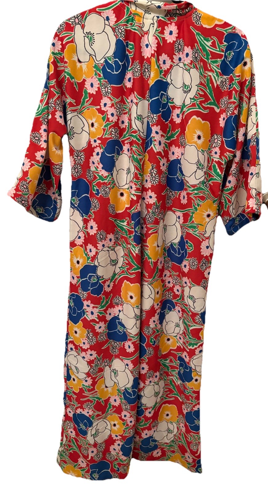 Vtg 60s 70s Zip Up Heavyweight Robe Housecoat Colorful Flower – Homemade