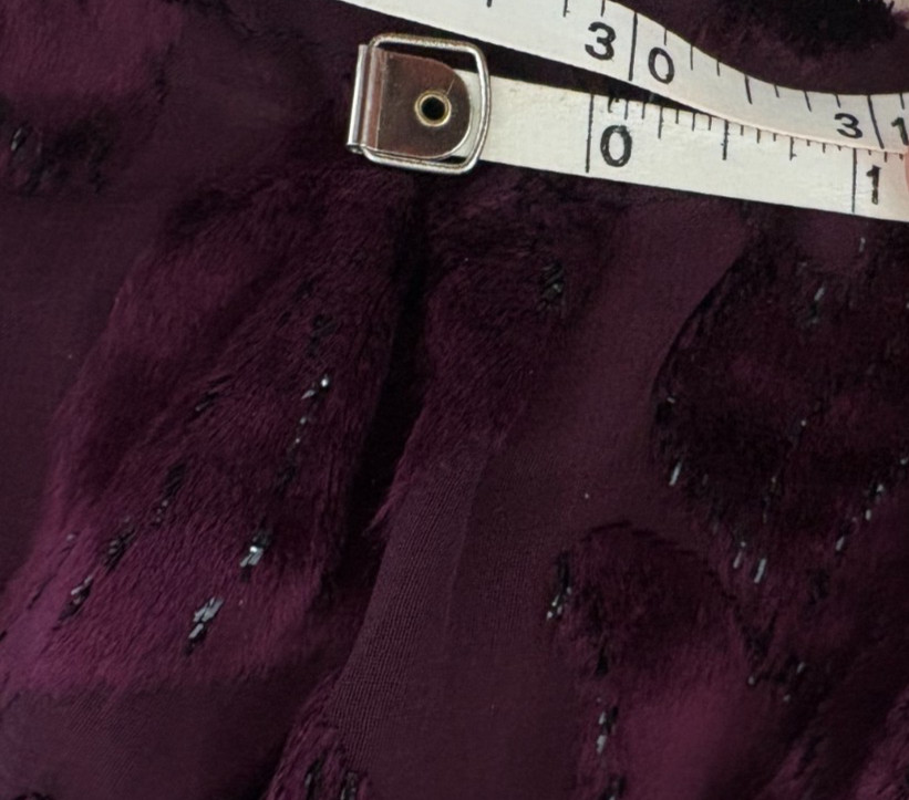 VTG 1977 Oscar de la Renta Burgundy Devoré Tassel Blouse & Skirt Set