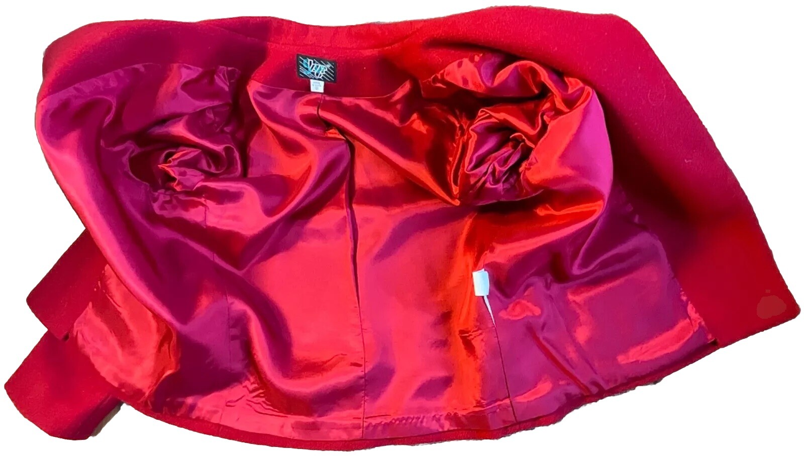 VTG Red Spring Jacket Cashmere SZ 10 Shouldr Pads Front Has 4 Buttons 2 Pockets