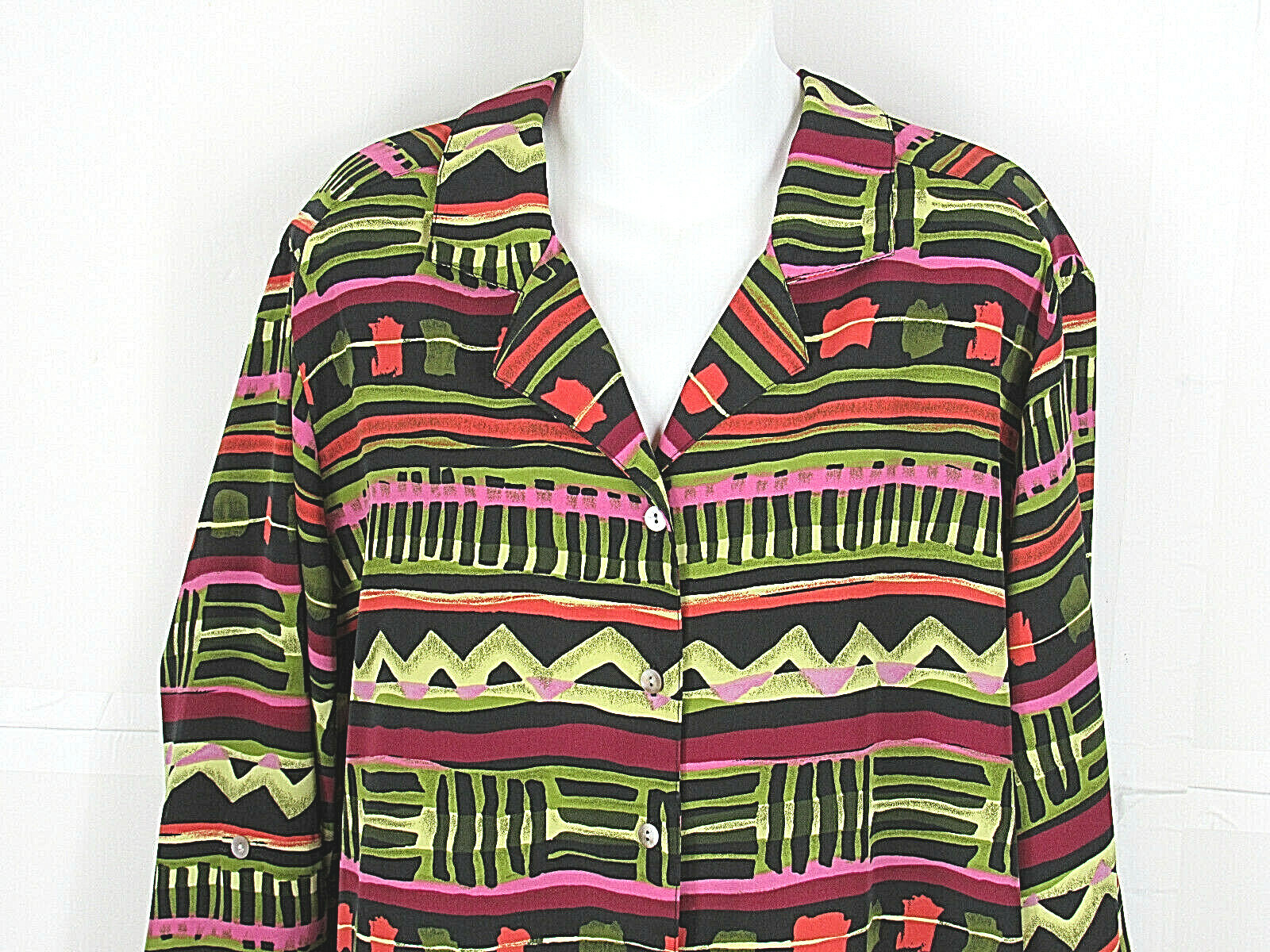 Vintage Jordan Woman Blouse Size 20 [ 54in Bust 30L ] Vibrant Colors S/S