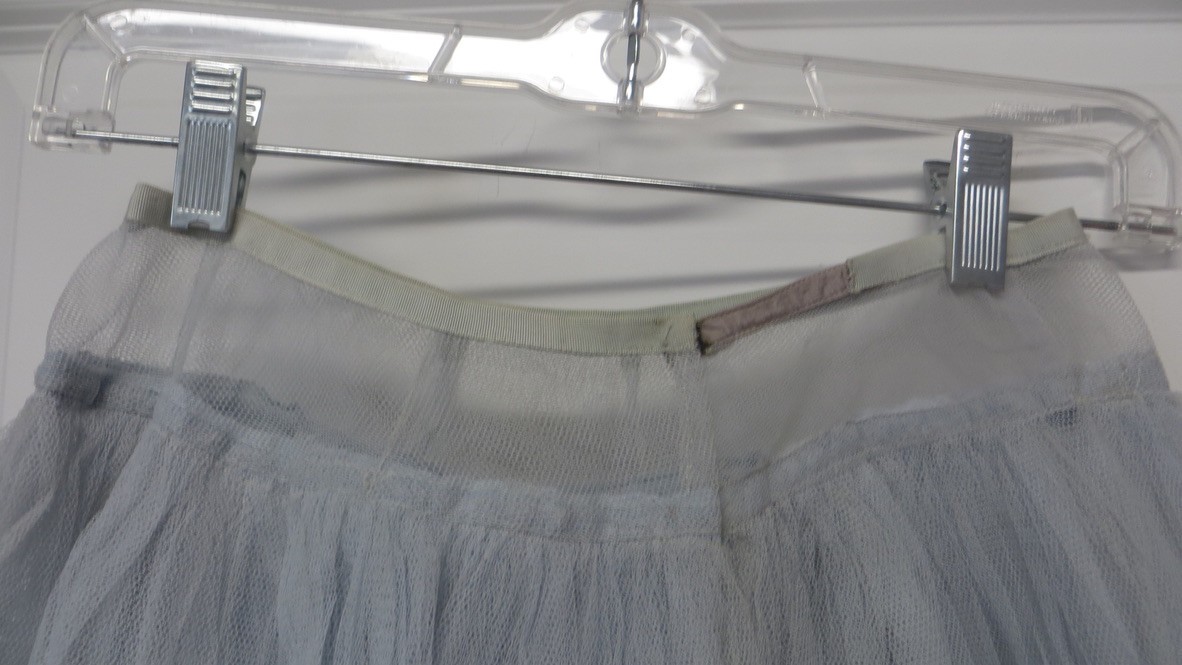 Vtg Light Blue Crinoline CanCan Half Slip -Size Unknown – 26″ long -Square Dance