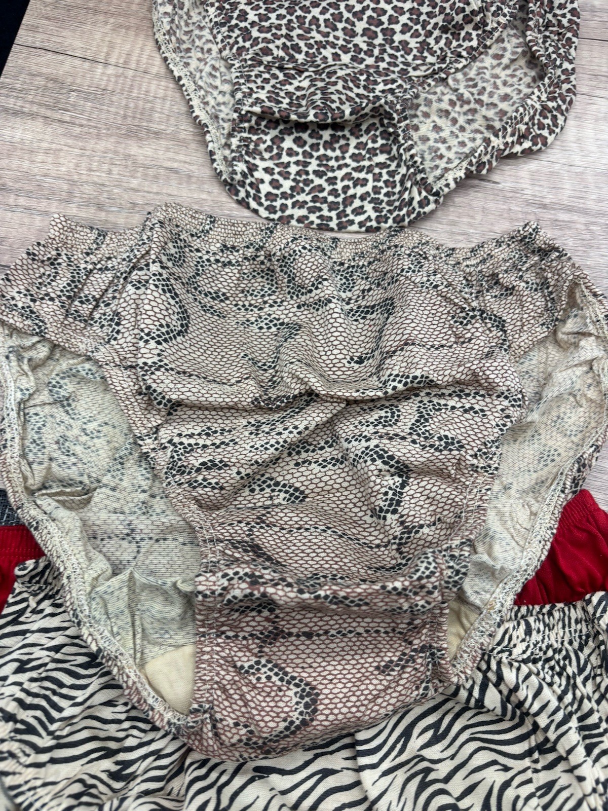 Vintage Jolie Ladies Bikini Panties Animal Print (4 PR) Size 8 XL NWOT READ
