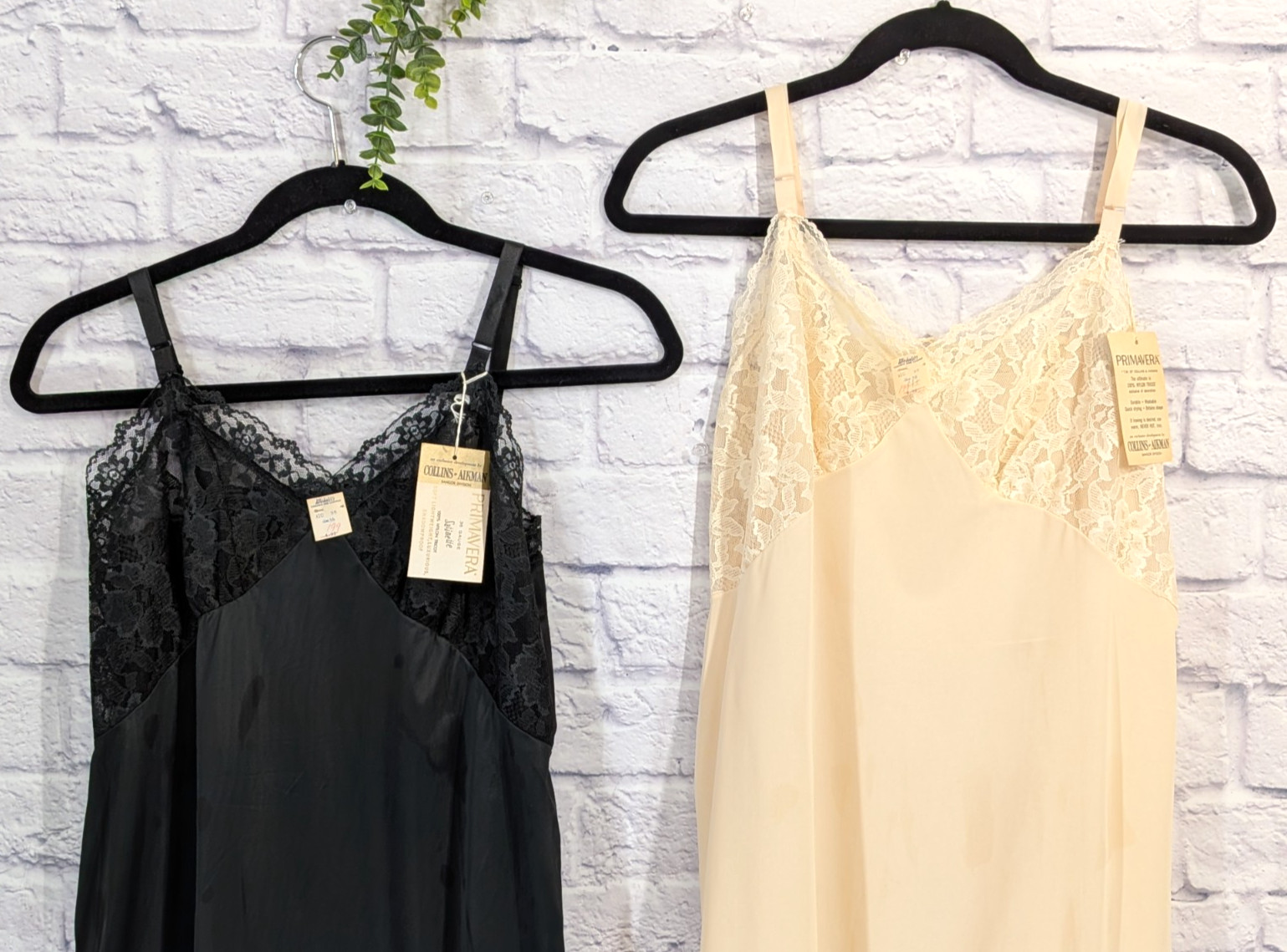 NWT LOT 2!💋Vntg Deena 36 Full Slip Dress Lingerie Tricot Nylon Primavera Aikman