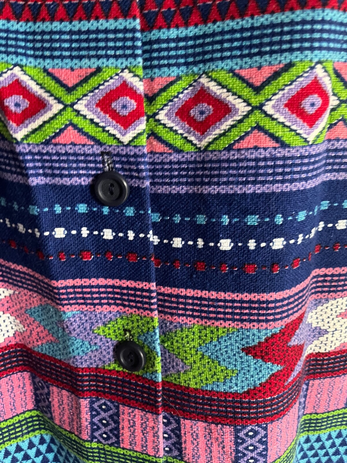 Vintage Prestige Boston maxi skirt Southwest pattern button front S/M unlined