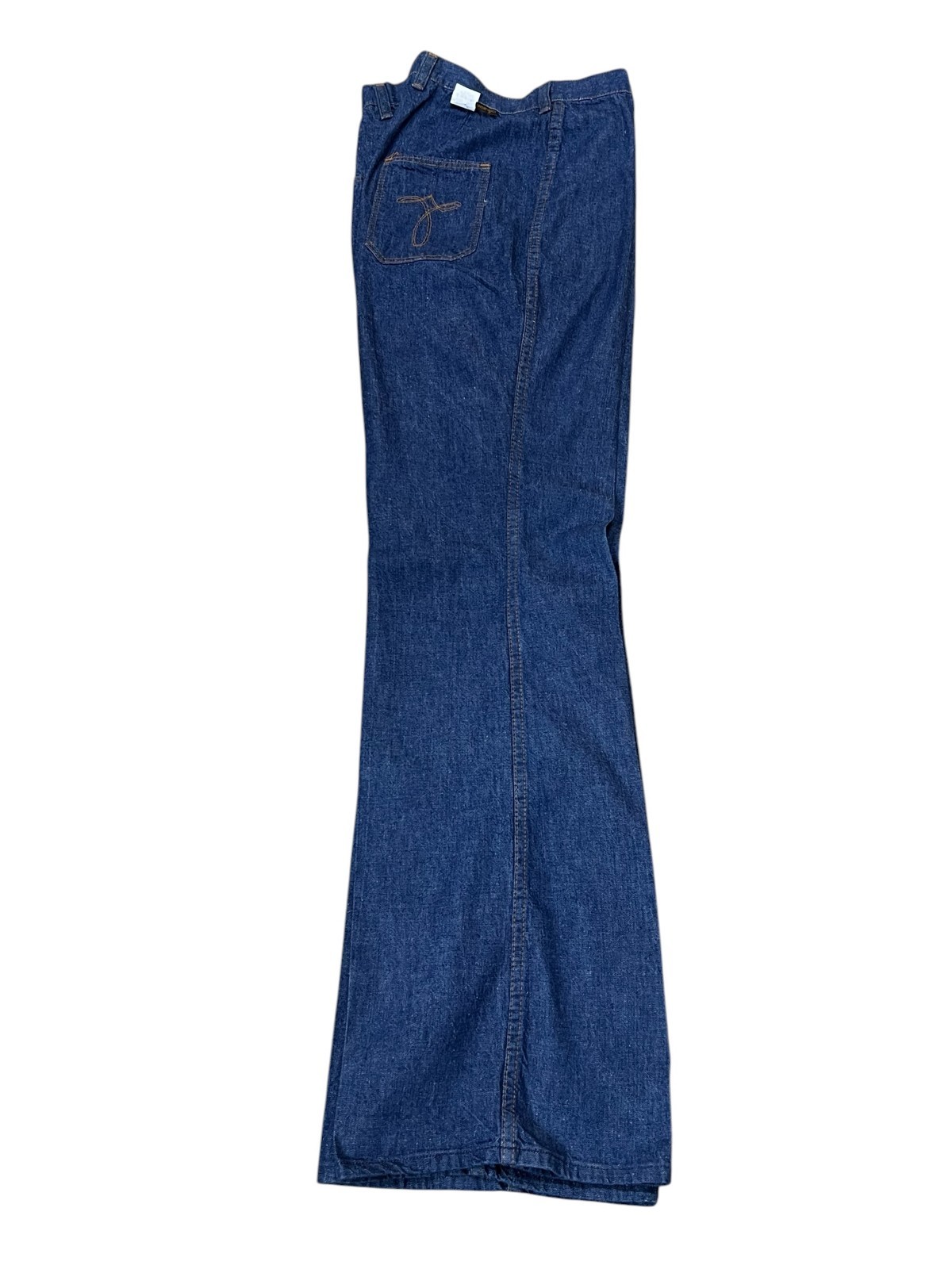 NOS VTG 70s Jr Miss WRANGLER JEANS Bell Bottoms HIGH WAIST 35×34 1/2 DENIM Pants