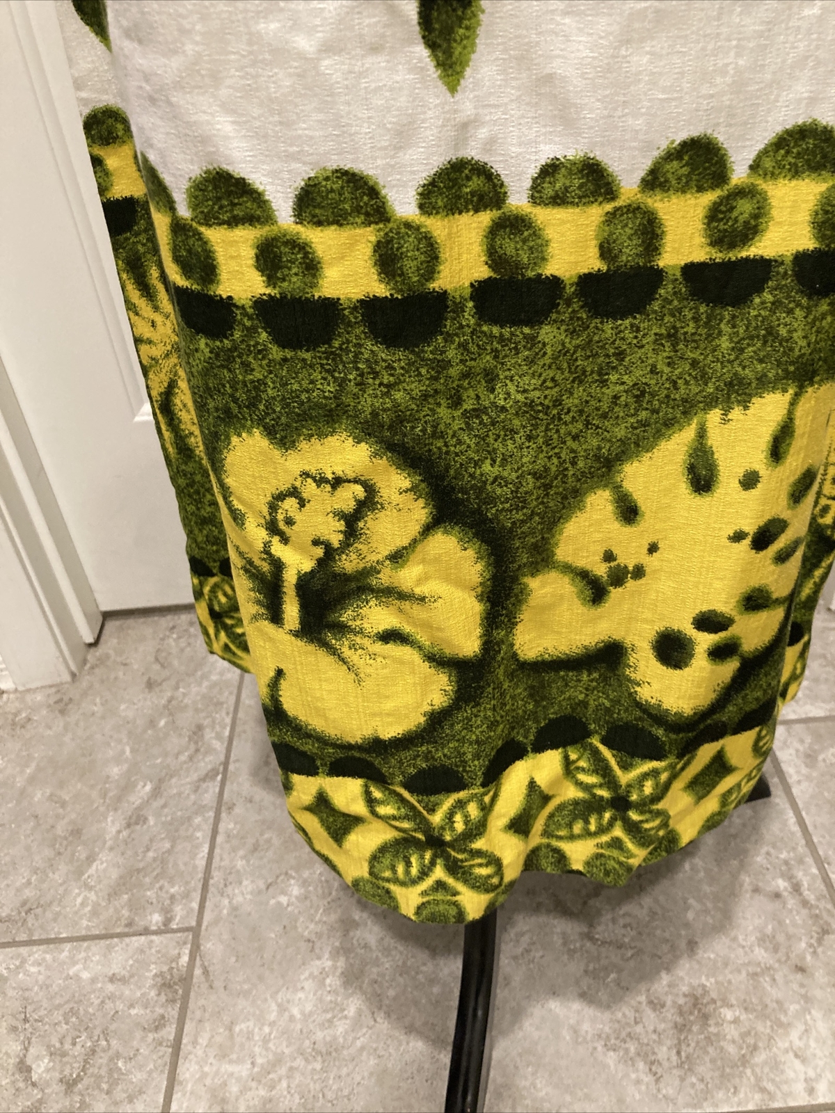 Vtg Diamond Head Sportswear Sleeveless Maxi Dress White/Green/Yellow SZ??