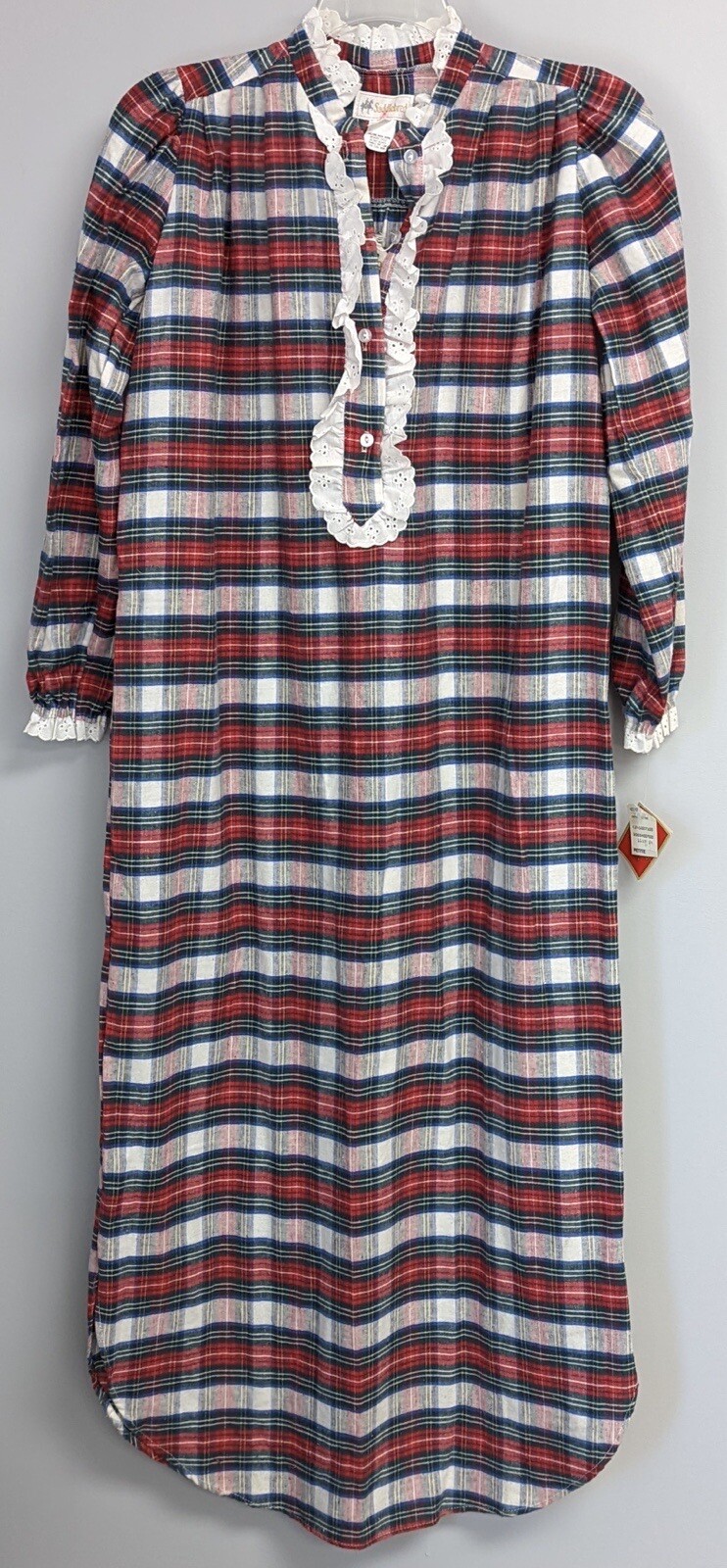 Vintage Flannel Granny Gown Saddlebred Petite Cottage core Cabin Core L 53” NWT