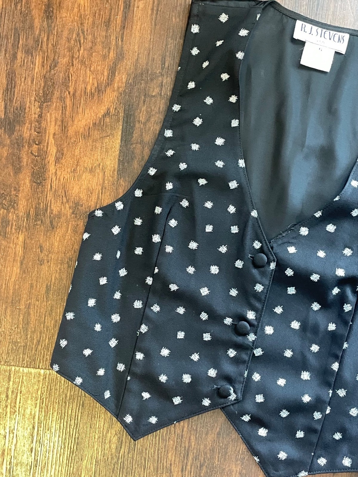 Vintage 1980s 1990s R.J. Stevens Polka Dot Vest Size 6