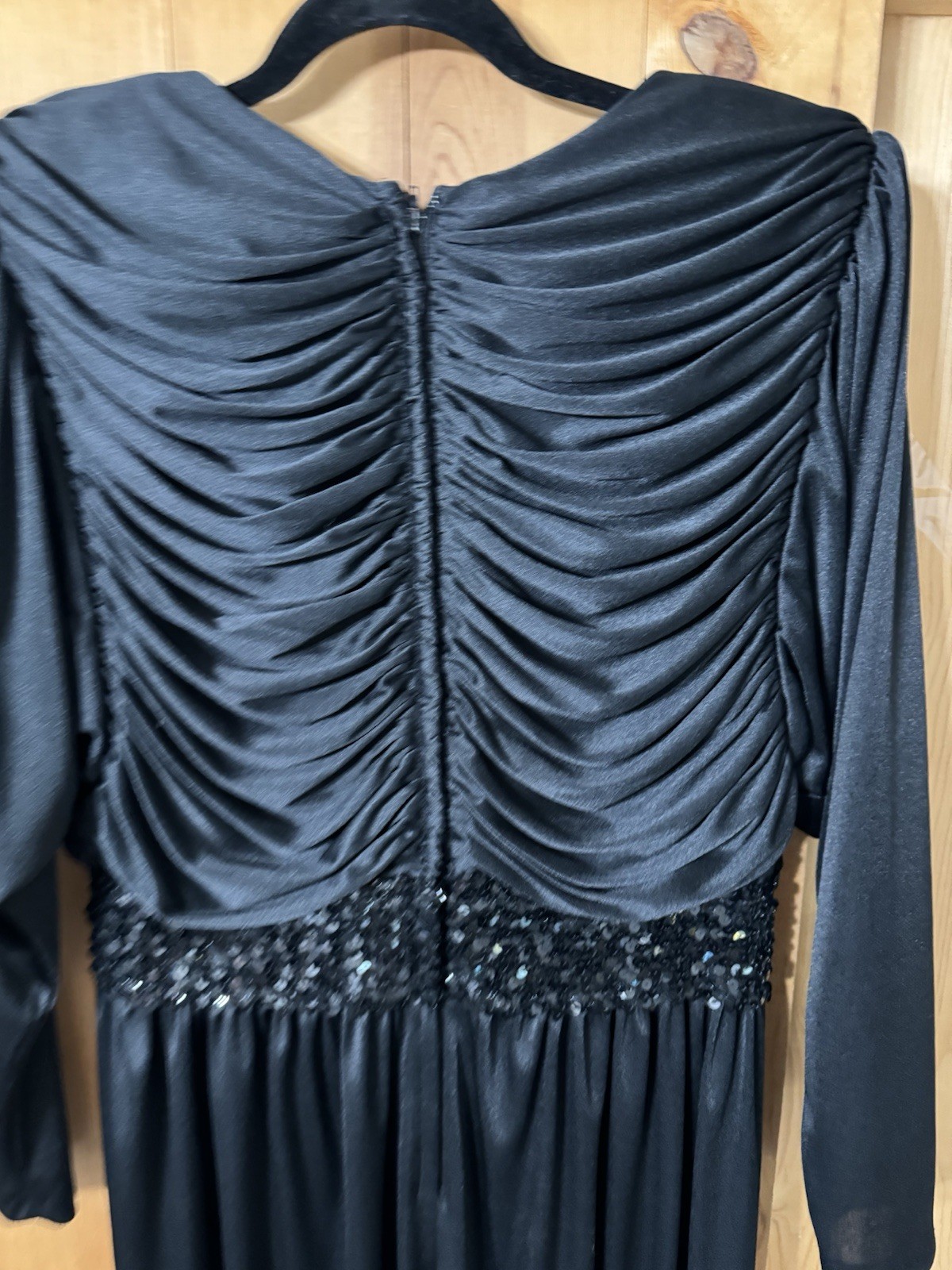 VTG 70s Claralura Original Black Sequin Disco Jumpsuit Women’s Size S/M NWOT