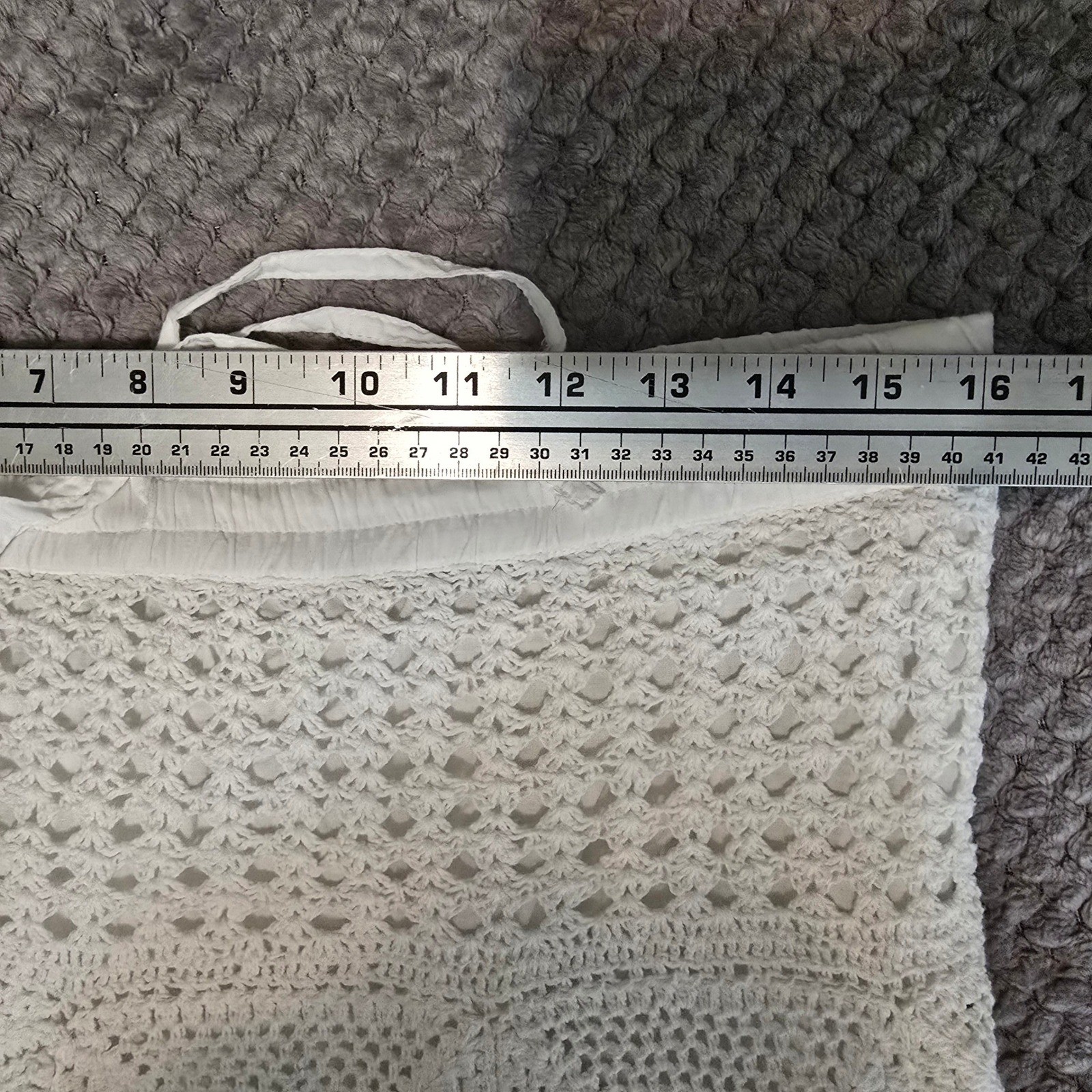 Vintage DIMRI White Cotton Crochet Lace Midi Skirt Cottagecore Boho Medium