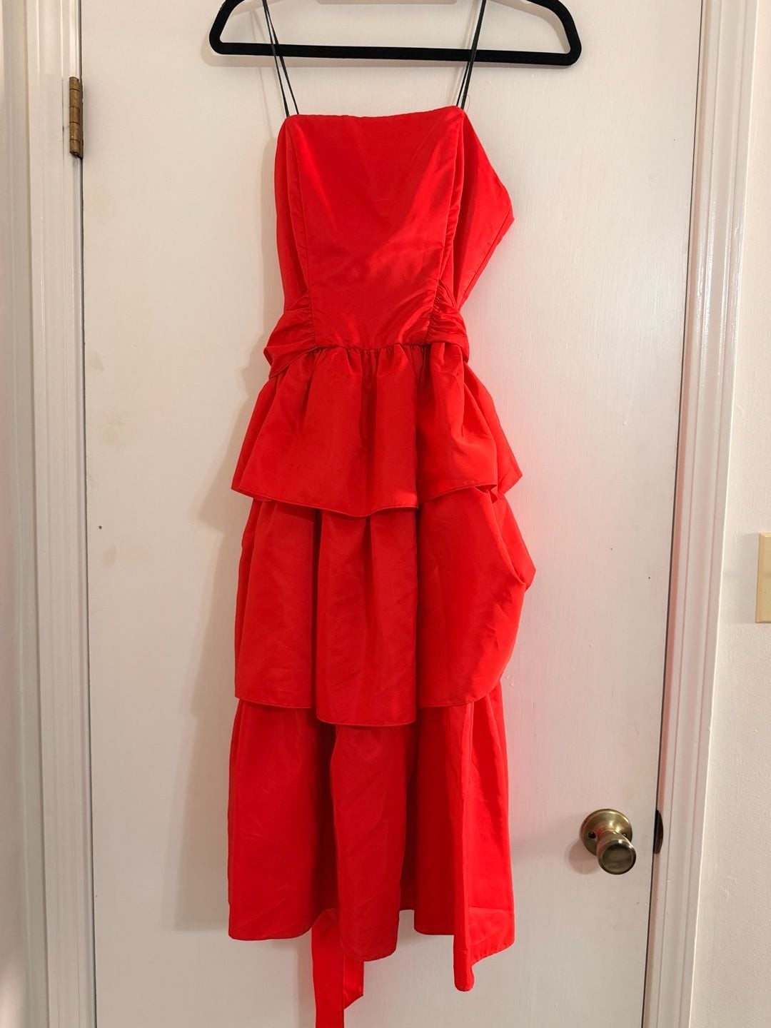 Vintage Patty O’Neil Red Tiered Ruffle Cupcake Cocktail Prom Dress