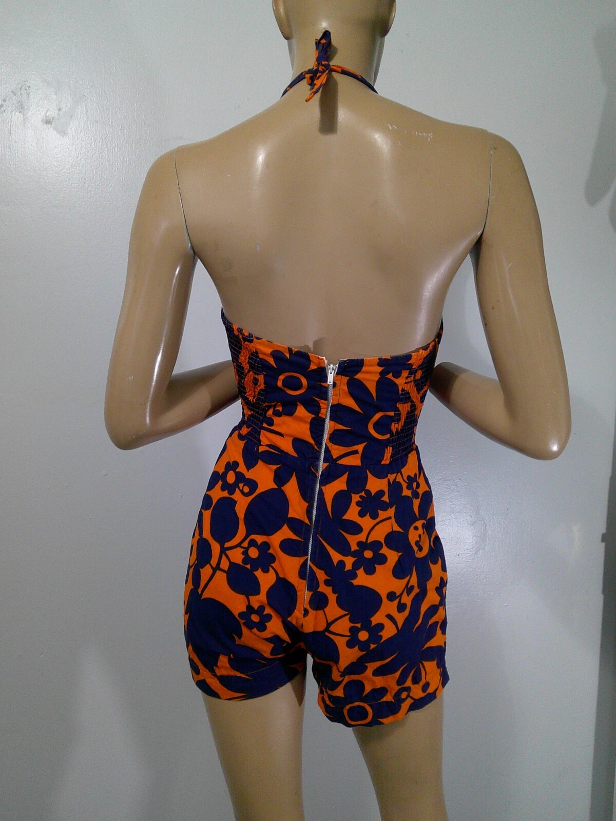 Vtg 40s THE KAHALA Hawaii PIN UP Swimsuit Bathing Suit Convertible Halter S RARE