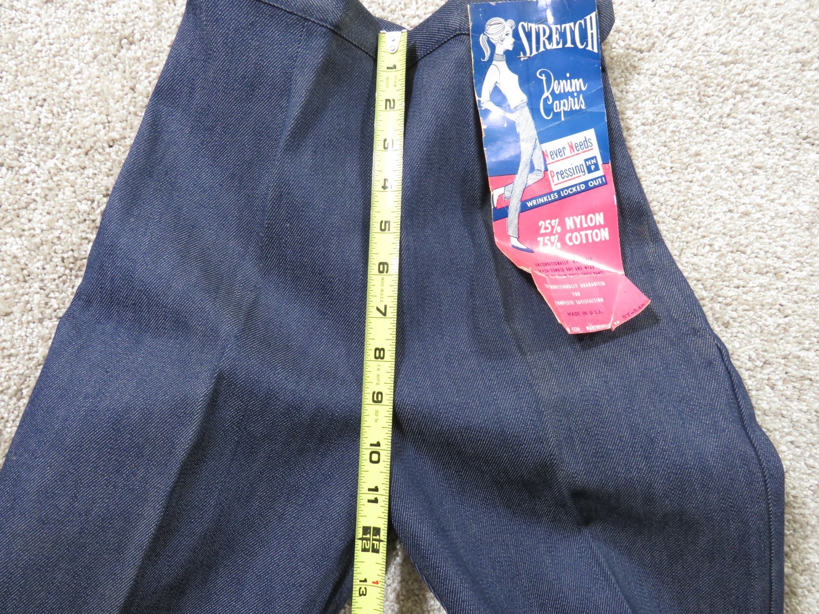 NOS VTG Sanforized Jeans Stretch Capris Denim Women’s Misses Slim Skinny 22X26