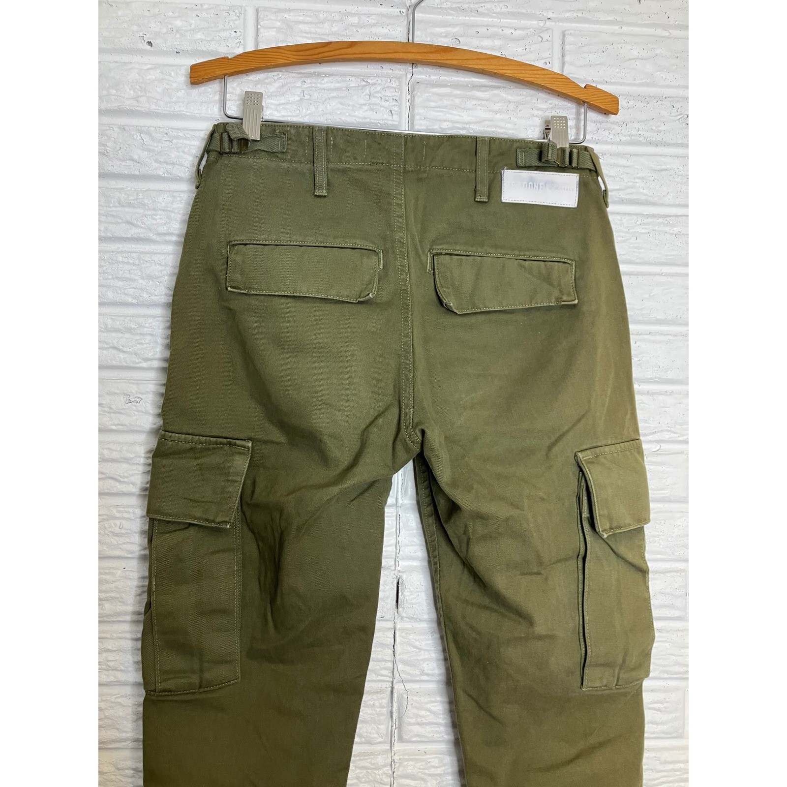 Re/Done originals army green cargo pants made In USA women’s size 24 Grunge