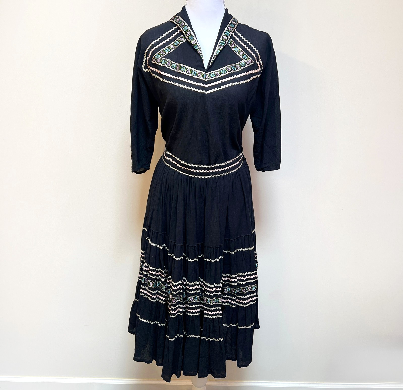 50s Thunderbird Fashions Fiesta Patio Dress Set, Full Circle Skirt, ROCKABILLY