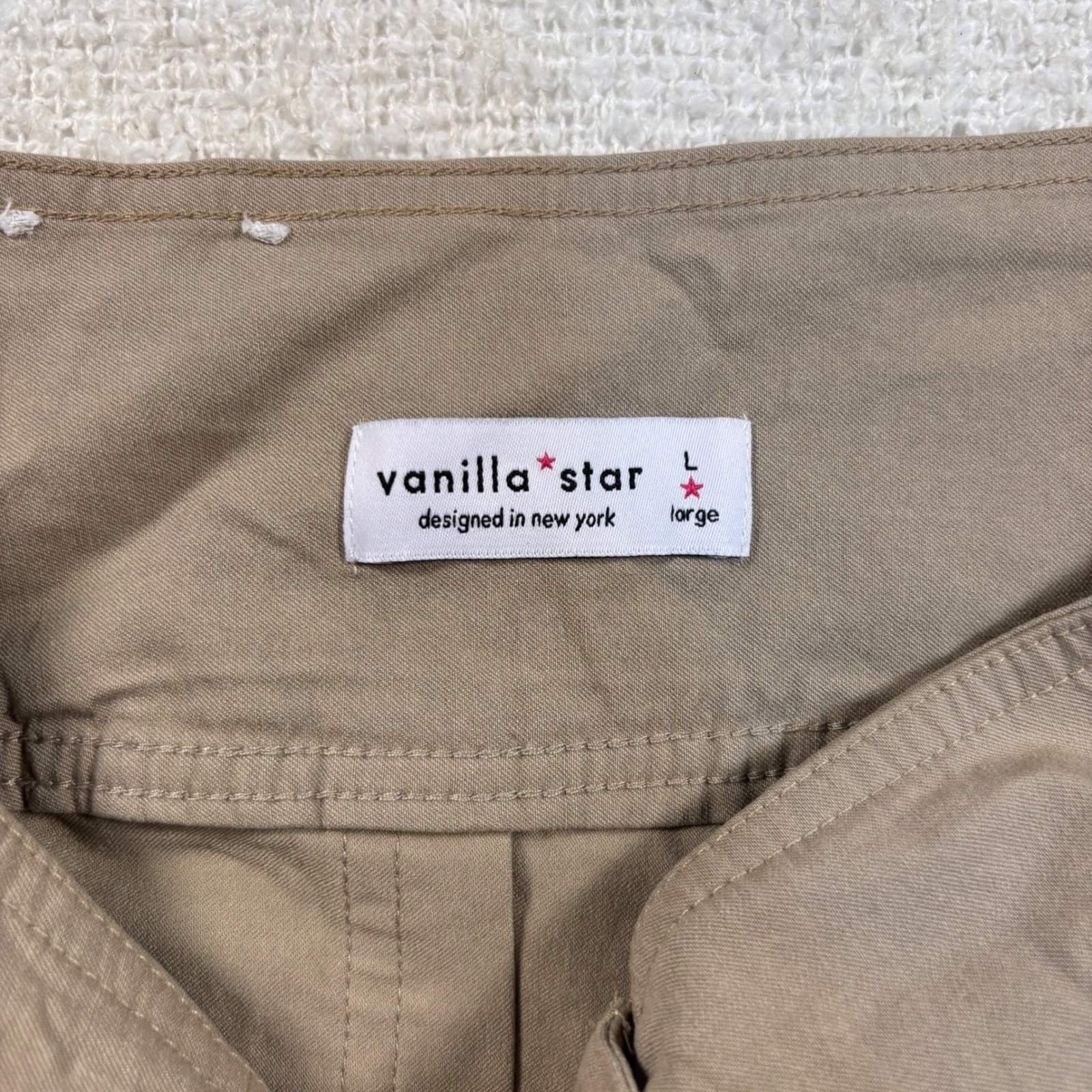 vintage vanilla ny star beige mini skirt y2k 2000s grunge preppy bratz coquette