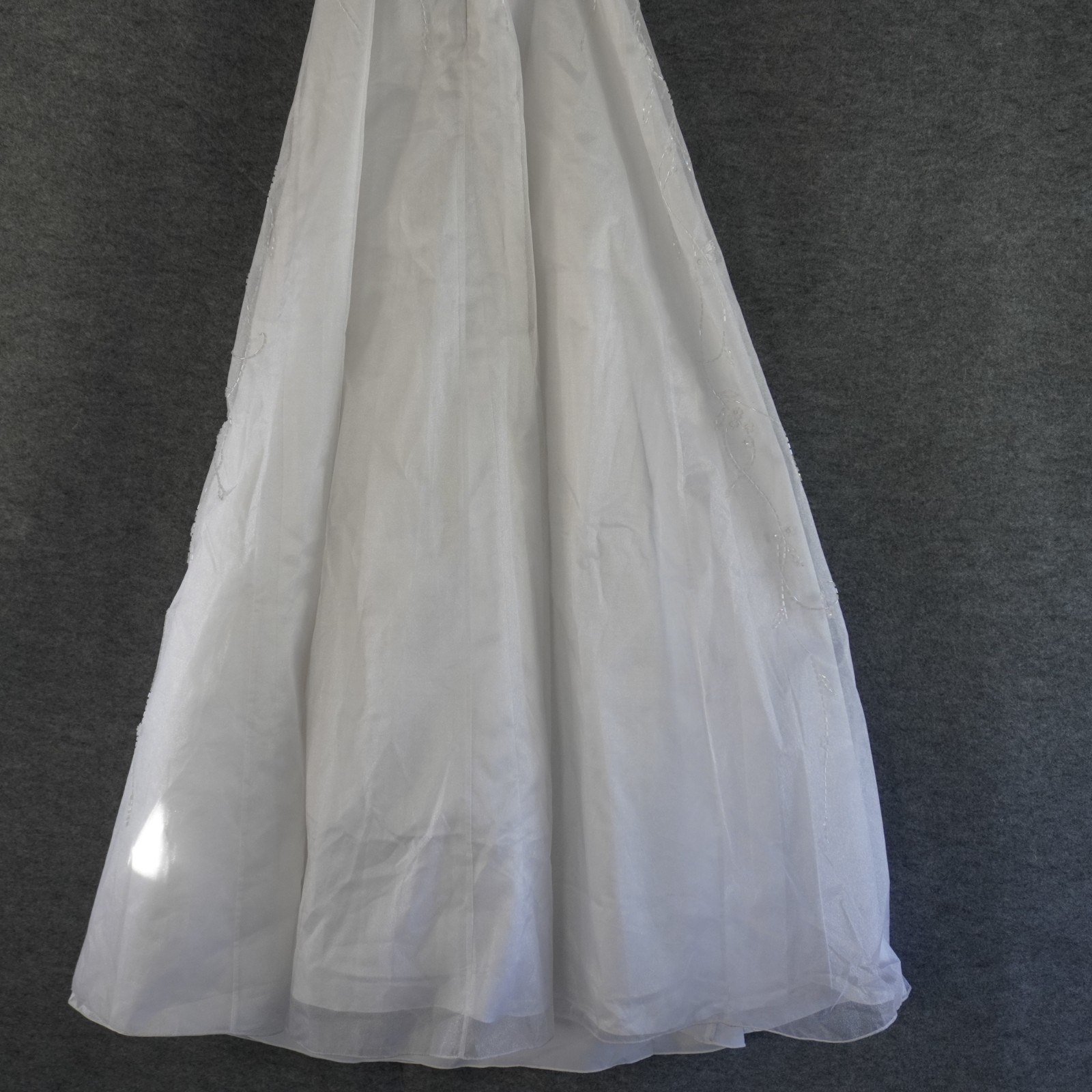 VTG Nina Canacci Wedding Dress Size 11 Fits Small 4 6 White Beaded Tulle Gown
