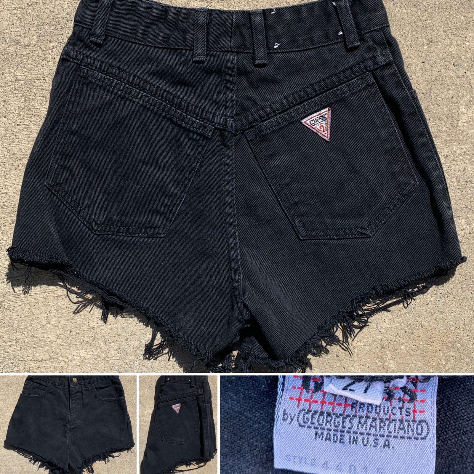 Vintage Guess Jeans High Waist Denim Shorts Size 27 23.5 in Waist USA 80s 1980s
